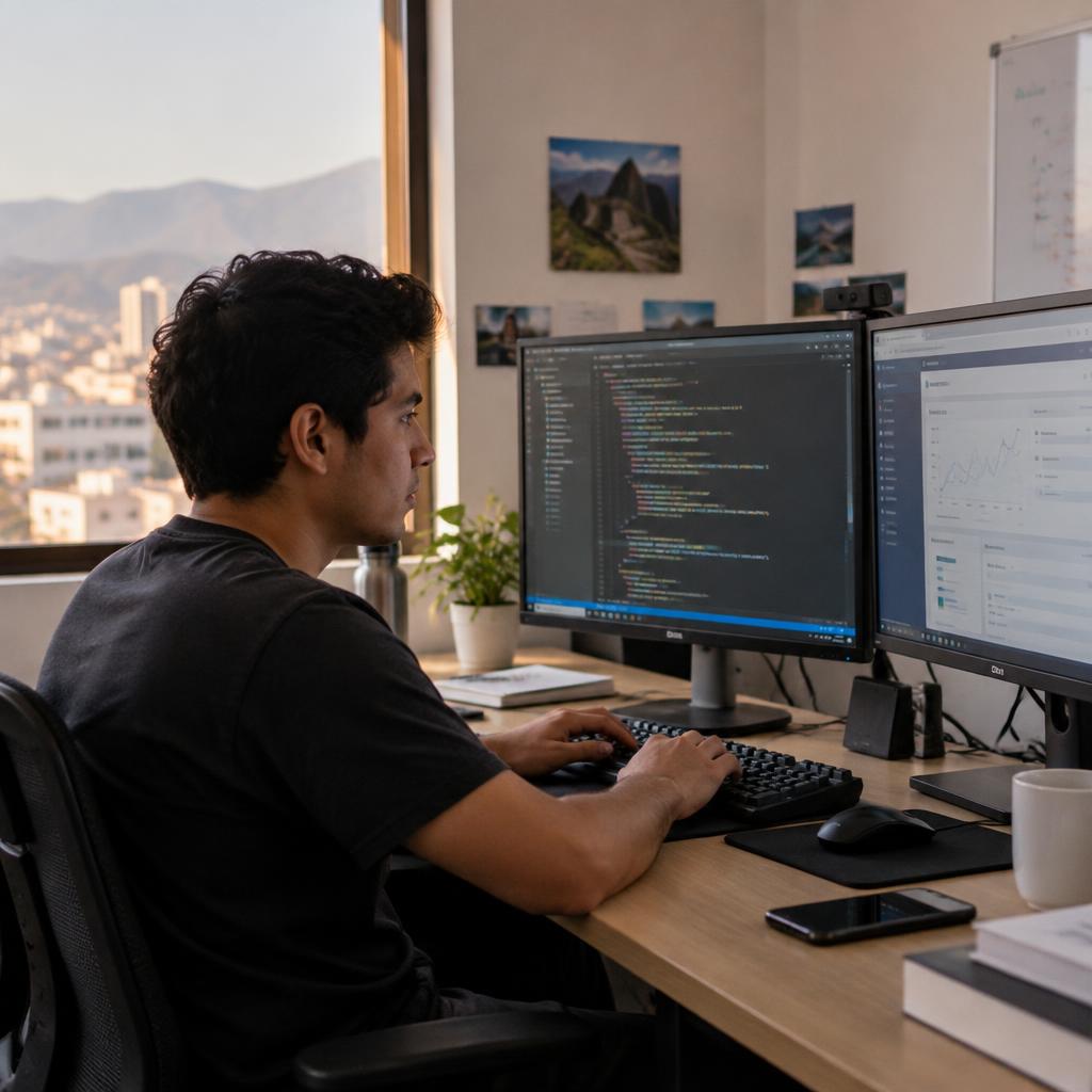 Programador desarrollando aplicaciones web